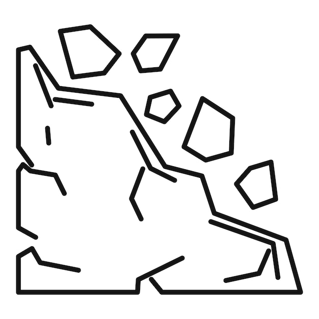 Plik wektorowy ikona osuwiska budynku zarys budynku ikona wektora osuwiska do projektowania stron internetowych izolowana na białym tle