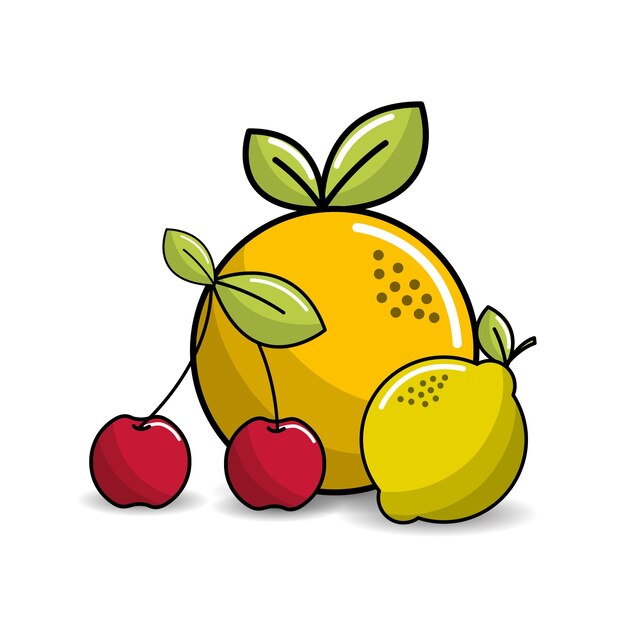 Ikona Owoców Pomarańczy, Wiśni I Cytryny