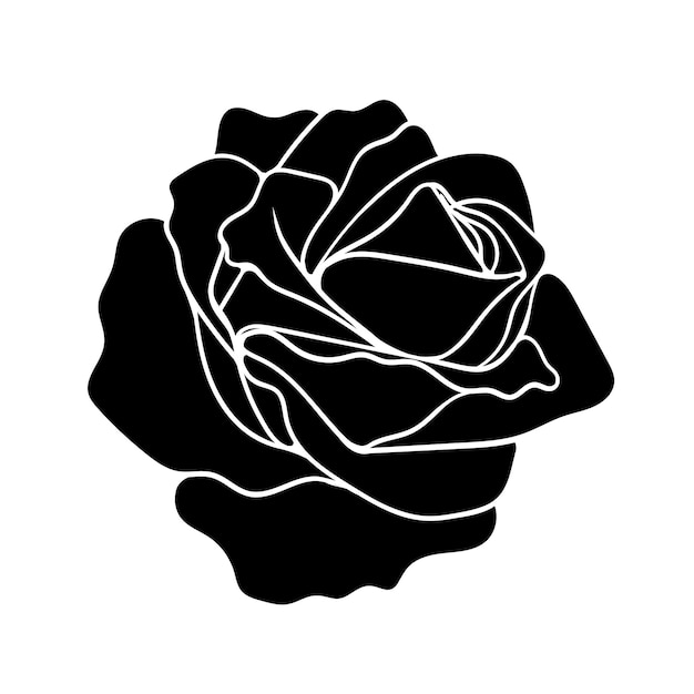 Ikona Pąka Róży Prosty Elegancki Wzór Kwiatu Róży Na Zaproszenia ślubne I Karty