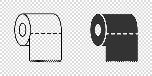 Plik wektorowy ikona papieru toaletowego w stylu płaski ilustracja wektorowa czyste na odizolowanym tle koncepcja biznesowa znak toalety wc