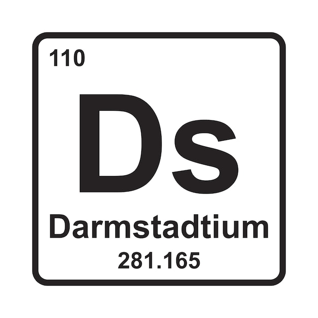 Ikona Pierwiastka Chemicznego Darmstadtium