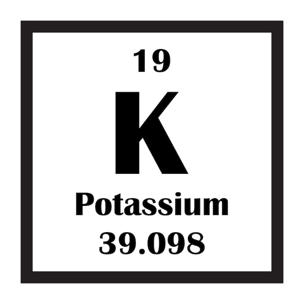 Plik wektorowy ikona pierwiastka chemicznego potasu