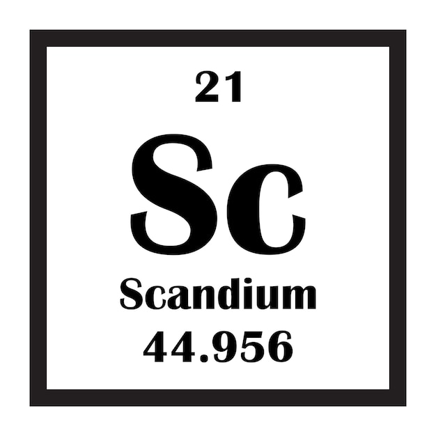 Plik wektorowy ikona pierwiastka chemicznego skandium