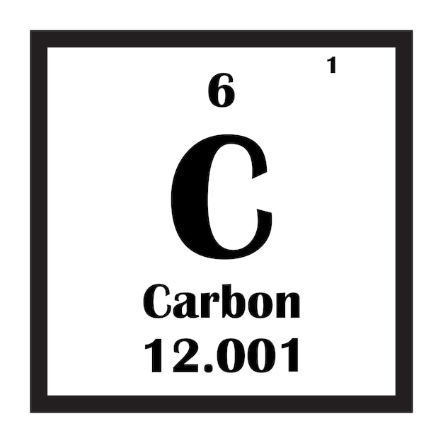 Plik wektorowy ikona pierwiastka chemicznego węgla