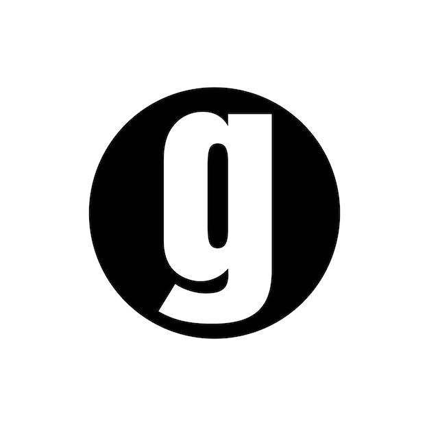Ikona Pierwszej Litery Nazwy Firmy G. G Na Czarnym Okrągłym Monogramie.