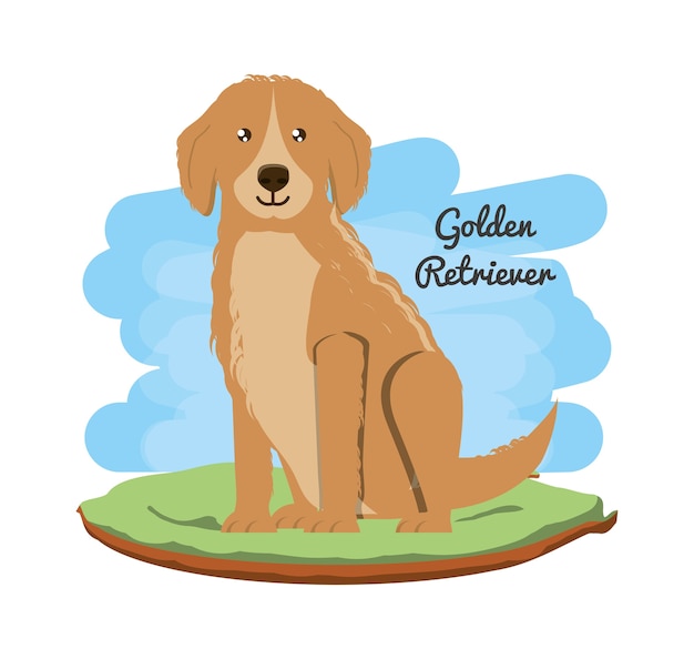 Plik wektorowy ikona pies golden retriever