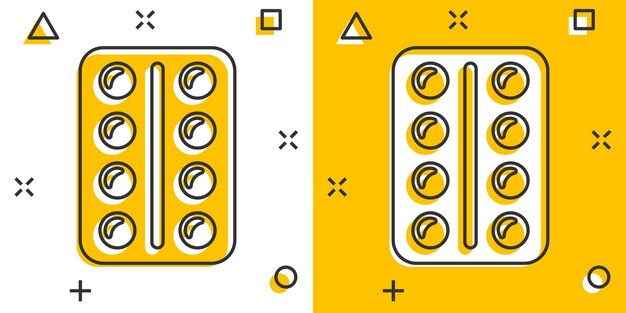 Ikona Pigułki Kreskówka Wektor W Stylu Komiksowym Tablet Ilustracja Koncepcja Piktogram Kapsułka Medyczna Koncepcja Efekt Powitalny