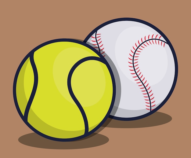 Ikona Piłki Tenisowej I Piłki Baseballowej