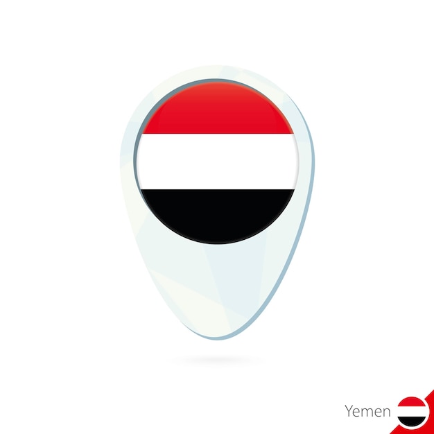 Ikona Pinezki Lokalizacji Flagi Jemenu Na Białym Tle