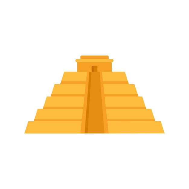Plik wektorowy ikona piramidy majów płaska ilustracja ikony wektora piramidy majów izolowanej na białym tle