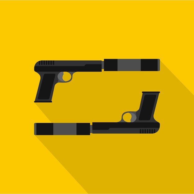Plik wektorowy ikona pistoletu płaska ilustracja ikony wektorowej pistoletu dla sieci