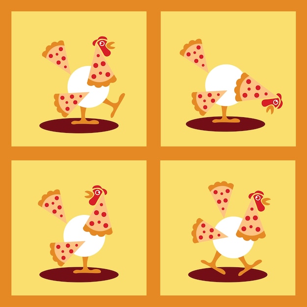 Plik wektorowy ikona pizzy z kogutem