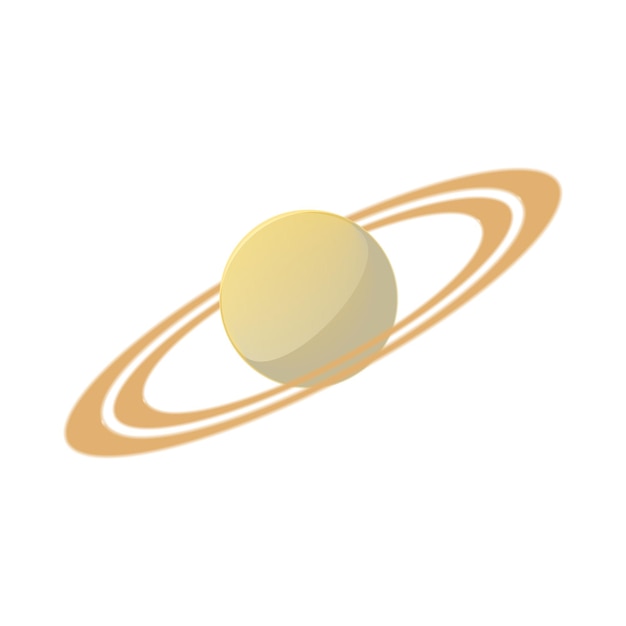 Plik wektorowy ikona planety saturn w stylu kreskówka na białym tle