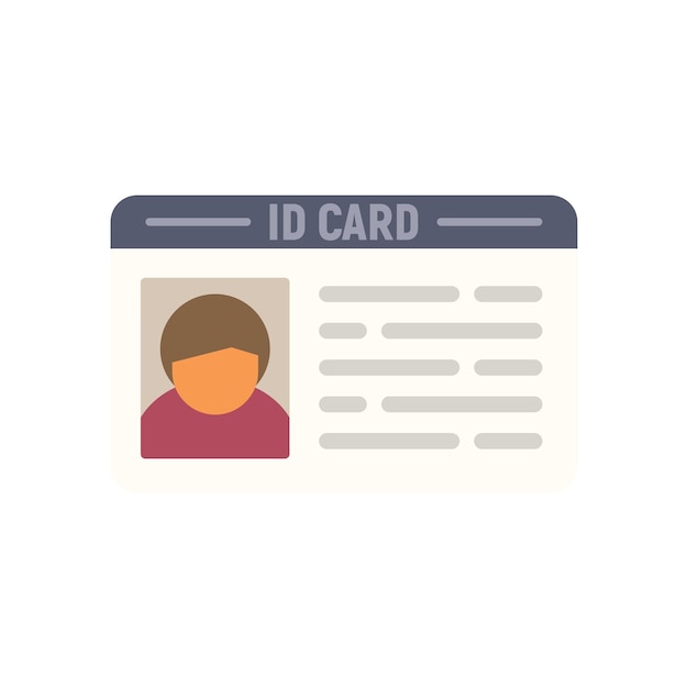 Plik wektorowy ikona płaskiego wektora karty identyfikacyjnej osoby dostęp do plakietki przepustka na białym tle