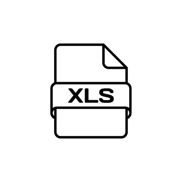 Ikona pliku XLS Ikona dokumentu konturowego w formacie XLS Ikona wektora