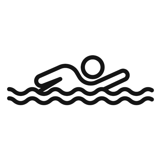 Ikona pływaka dla programów sportowych wodnych