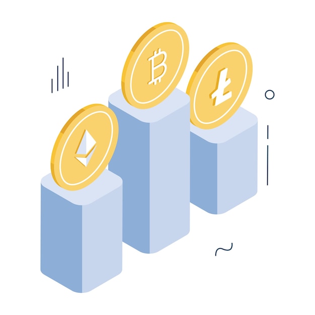 Ikona pobierania premium wykresu kryptowalut