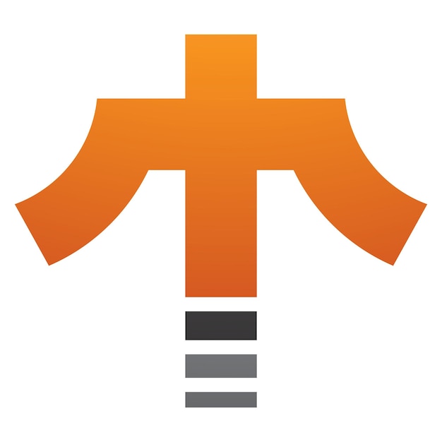 Plik wektorowy ikona pomarańczowego i czarnego krzyża w kształcie litery t