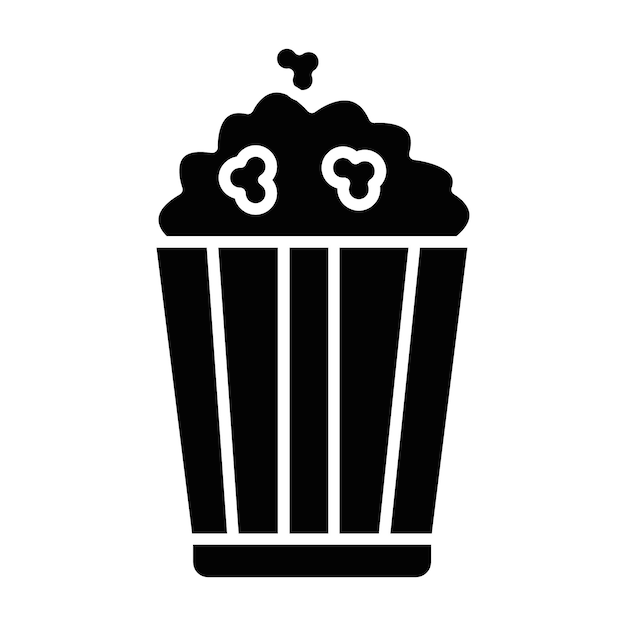 Ikona popcornu ilustracja płaska, cienka linia wektorowa