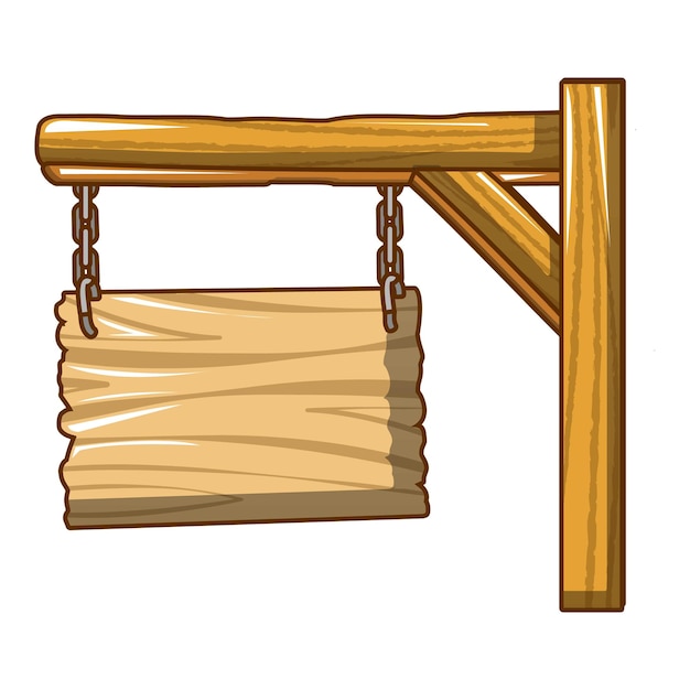 Plik wektorowy ikona powitalna drewniana deska kreskówka powitalna ikona wektorowa drewniana deska do projektowania stron internetowych izolowana na białym tle