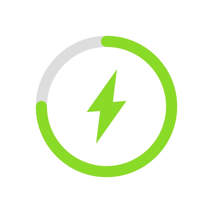 Wektor ikona poziomu baterii symbol energii błyskawicy ilustracja wektorowa