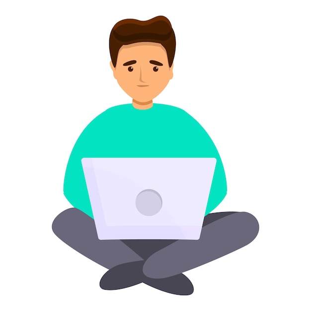 Plik wektorowy ikona pracy freelancera kreskówka przedstawiająca ikonę wektora pracy freelancera do projektowania stron internetowych izolowana na białym tle