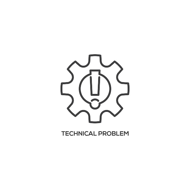 Ikona Problemu Technicznego Nowoczesny Znak Piktogram Liniowy Symbol Konturowy Prosty Wektor Linii Cienkiej Szablon Elementu Projektowania