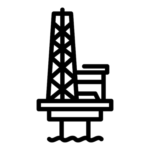 Ikona produkcji morskiej wiertnicy Zarys produkcji morskiej wiertnicy ikona wektora do projektowania stron internetowych izolowana na białym tle