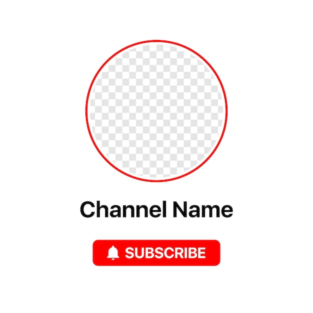 Ikona Profilu Youtube Interfejs Przycisk Subskrybuj Nazwa Kanału Przezroczysty Symbol Zastępczy Umieść Swoje Zdjęcie Pod Ilustracją Wektorową Tła