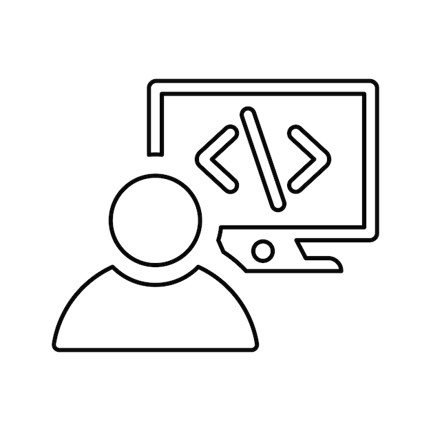 Ikona programisty kodu