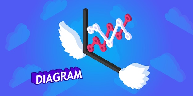 Ikona projektu izometrycznego diagramu Wektor ilustracja sieci web 3d kolorowa koncepcja