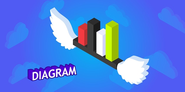 Ikona projektu izometrycznego diagramu Wektor ilustracja sieci web 3d kolorowa koncepcja