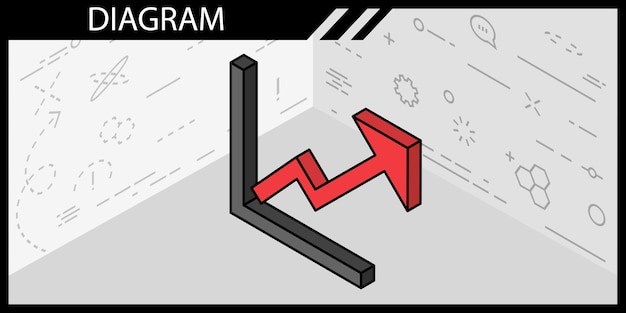 Ikona projektu izometrycznego diagramu Wektor ilustracja sieci web 3d kolorowa koncepcja