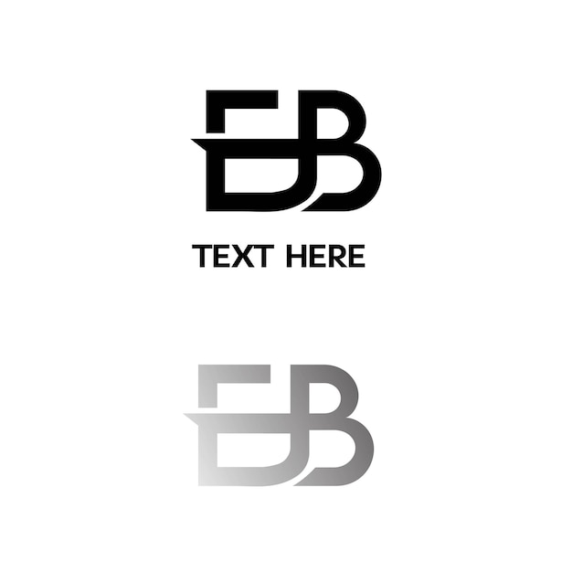 Ikona Projektu Logo Pierwszej Litery Eb, Kreatywna Czerń