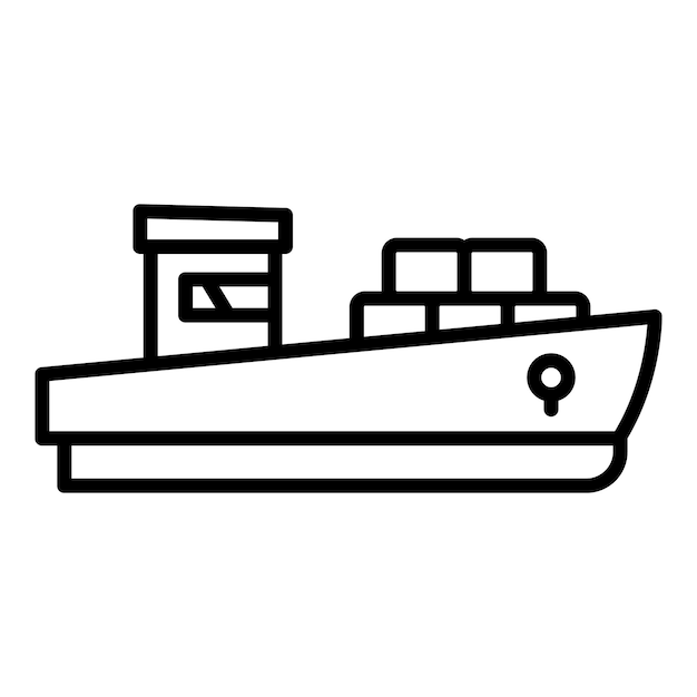 Ikona promu transatlantyckiego Zarys ikony wektora promu transatlantyckiego do projektowania stron internetowych izolowany na białym tle