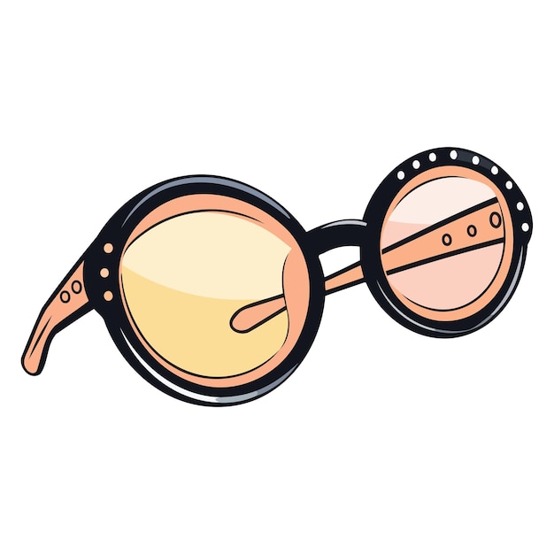 Plik wektorowy ikona przedstawiająca okulary przeciwsłoneczne z kreskówek o kształcie owalnym w formacie wektorowym odpowiednim dla