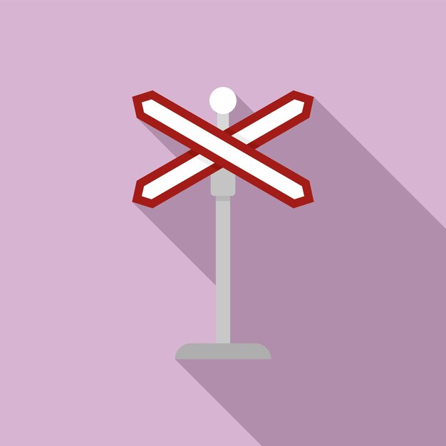 Plik wektorowy ikona przejazdu kolejowego płaska ilustracja ikony wektora przejazdu kolejowego do projektowania stron internetowych
