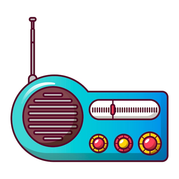 Plik wektorowy ikona przenośnego radia kreskówka z ikoną wektora przenośnego radia do projektowania stron internetowych izolowana na białym tle