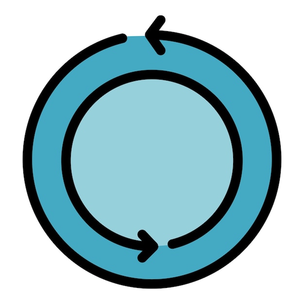 Plik wektorowy ikona przepływu kręgu wektor przepływu okręgu kolor płaski odizolowany