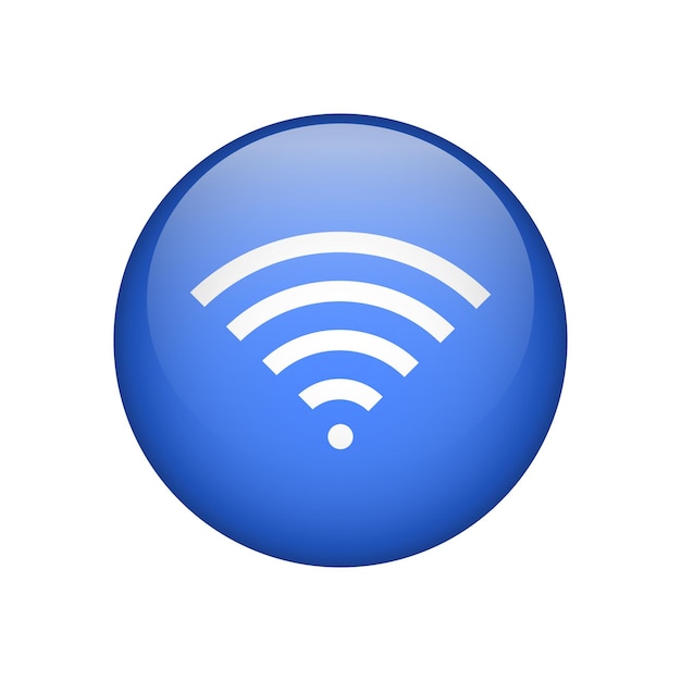 Ikona przycisku sygnału sieci bezprzewodowej Wi-Fi dla aplikacji Wektor