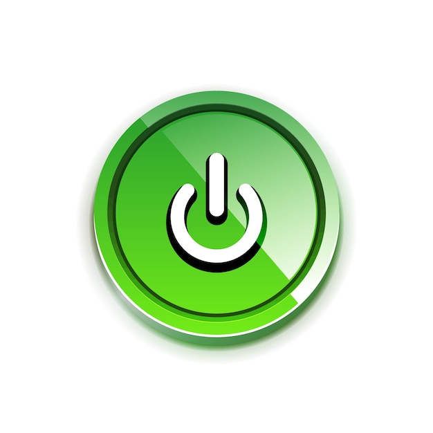 Plik wektorowy ikona przycisku zasilania, symbol startu, element interfejsu użytkownika lub aplikacji, ilustracja wektorowa