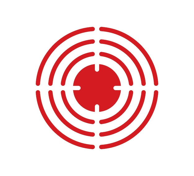 Ikona Punktu Bólu Ból Czerwony Okrąg Znak Symbol Miejsca Docelowego Dla Projektu Medycznego Koncepcja Zabójca Na Bóle Głowy Bóle Brzucha Edytowalny Udar Wektor Ilustracja Na Białym Tle