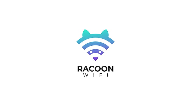 Ikona Racoon Wifi Logo Design Element I Szablon Wektora