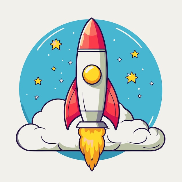 Plik wektorowy ikona rakiety w stylu płaskim ilustracja wektorowa biznesu startowego