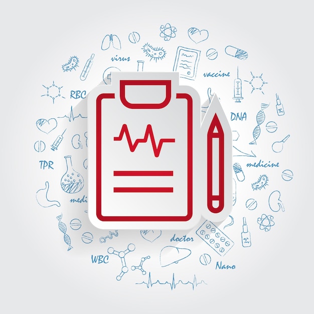 Ikona Raportu Medycznego Dla Przycisku Aplikacji Mobilnej I Projektu Strony Internetowej