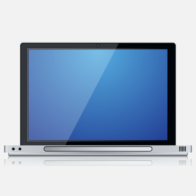 Ikona realistyczne wektor nowoczesny laptop na białym tle
