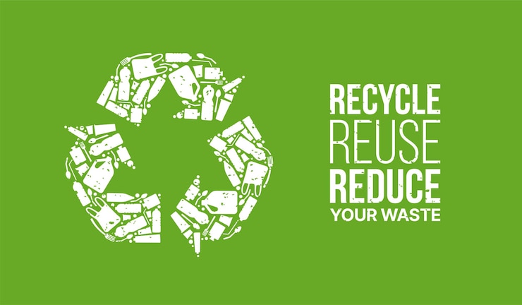 Wektor ikona recyklingu składająca się z plastikowych śmieci koncepcja ekologii zero odpadów i zrównoważony rozwój