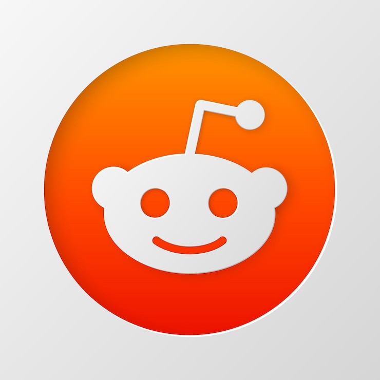 Wektor ikona reddit w stylu cięcia papieru ikony mediów społecznościowych
