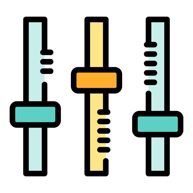 Plik wektorowy ikona regulacji głośności zarys ikona wektora regulacji głośności do projektowania stron internetowych izolowana na białym tle w kolorze płaskim