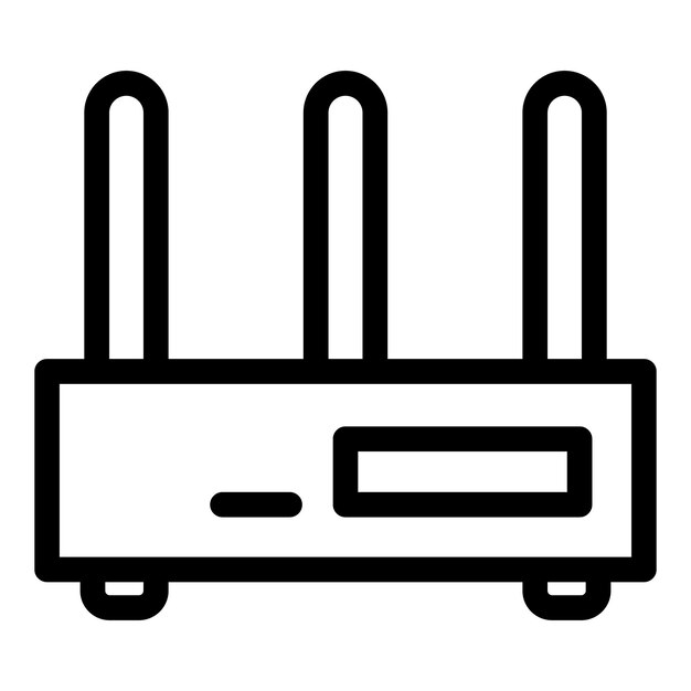 Ikona routera internetowego Zarys ikony wektora routera internetowego do projektowania stron internetowych izolowany na białym tle